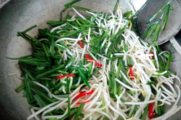 韭菜炒绿豆芽的做法图解5