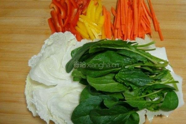 三色菜卷的做法图解1