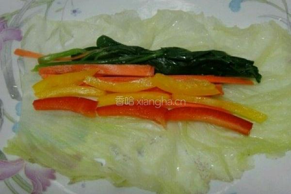 三色菜卷的做法图解3