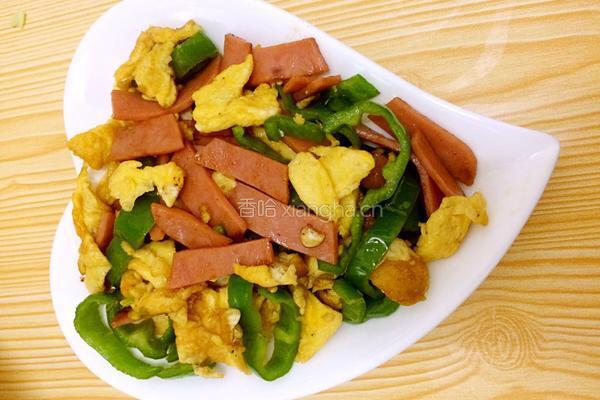 青椒鸡蛋炒火腿的做法图解6
