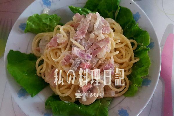 芝士奶油蘑菇培根意面（3人份）的做法图解10