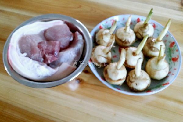 慈姑焖肉的做法图解1