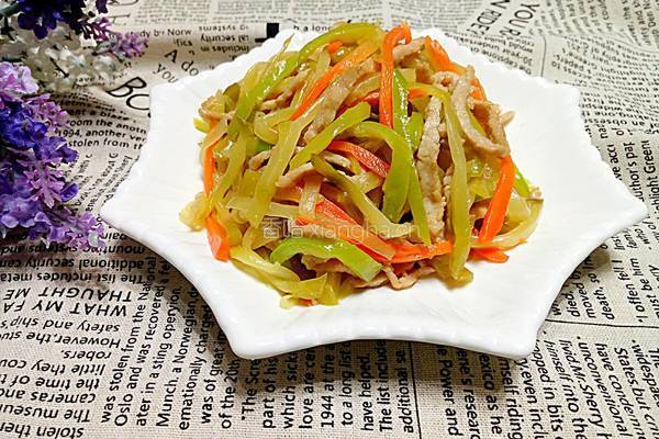 榨菜炒肉丝的做法图解6