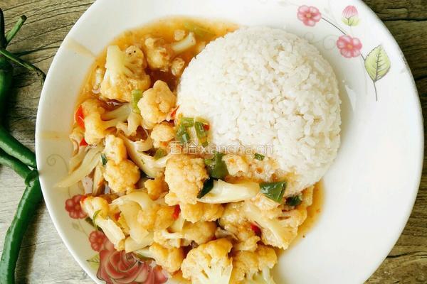 香菜花盖饭的做法图解8