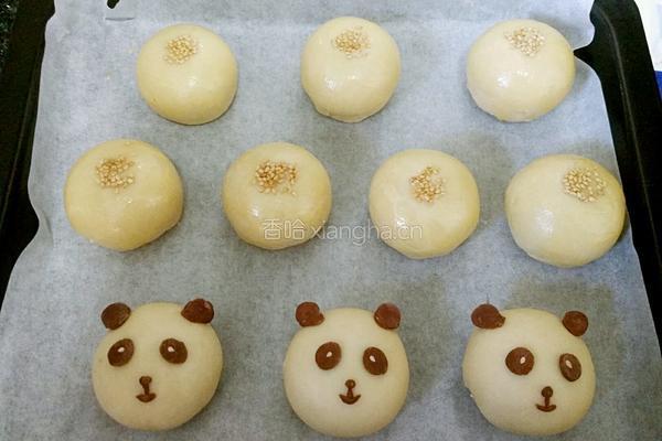 熊猫蛋黄酥的做法图解17