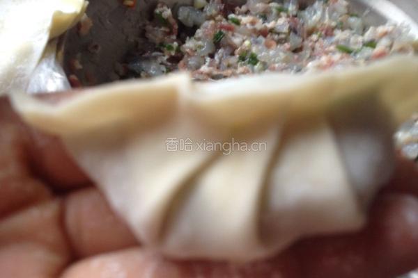 鲜虾肉饺、韭菜饺的做法图解5