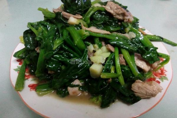 菠菜炒肉的做法图解6