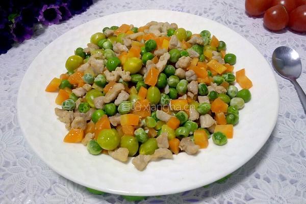 豌豆白果炒肉丁的做法图解13
