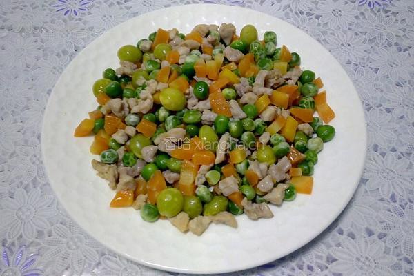 豌豆白果炒肉丁的做法图解12