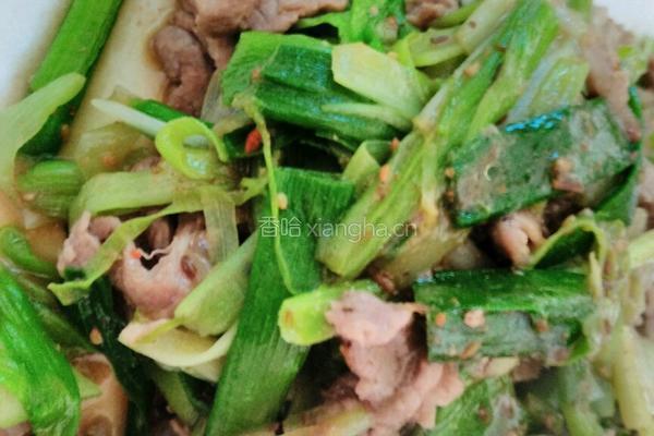 羊肉炒青蒜的做法图解7