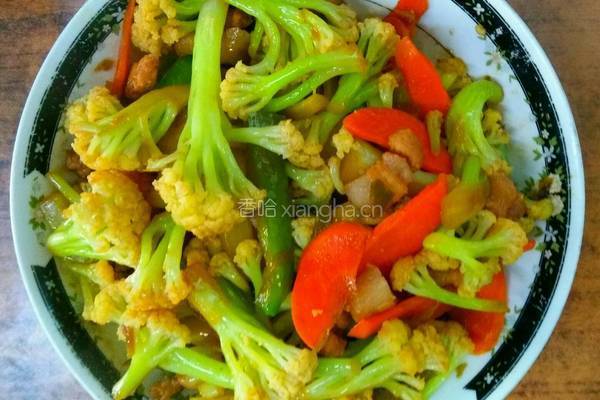 五花肉炒有机菜花的做法图解14