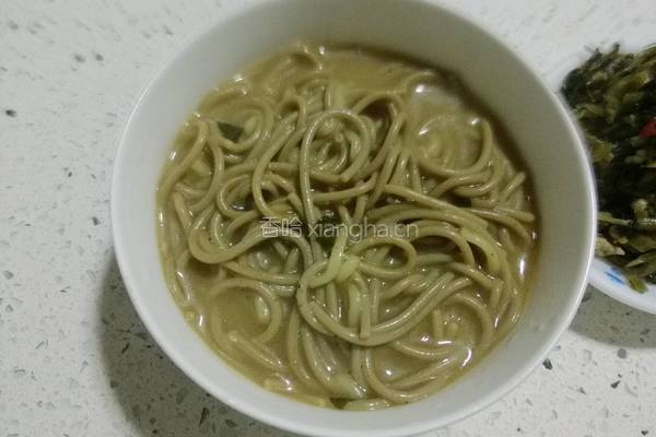 雪菜肉末荞麦面的做法图解4