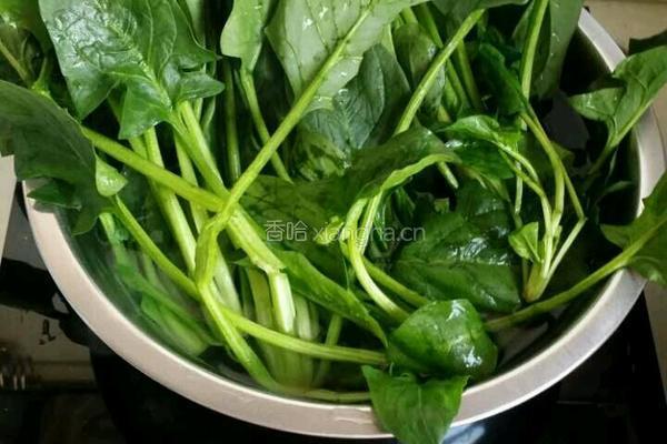 菠菜花生米的做法图解3
