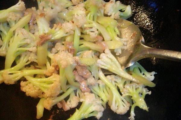 有机菜花炒肉的做法图解10
