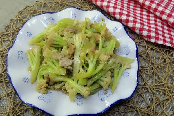 有机菜花炒肉的做法图解15