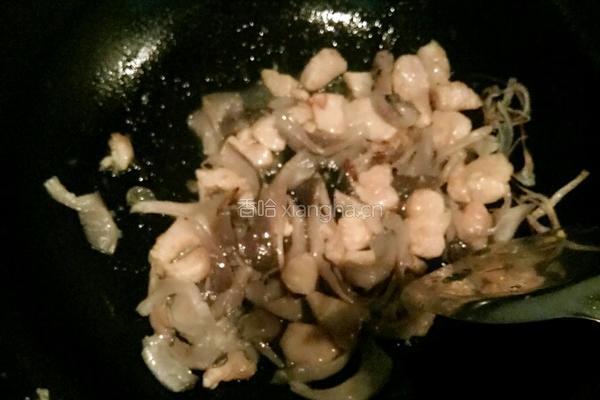 鸡肉蘑菇炒青菜的做法图解3