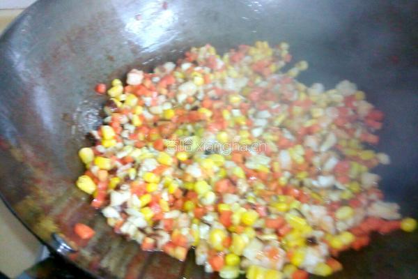 虾仁炒饭的做法图解3