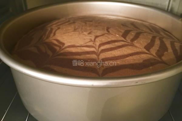 斑马纹双色戚风蛋糕（八寸）的做法图解21