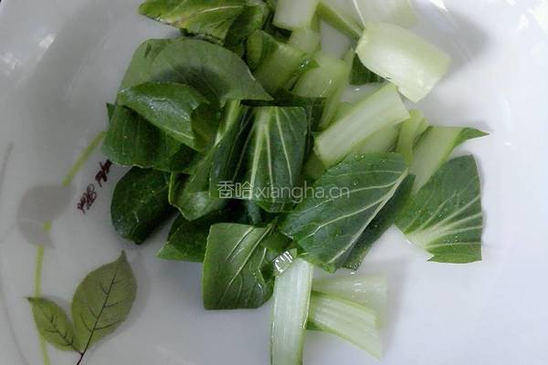 青菜鸡蛋烩饼的做法图解1