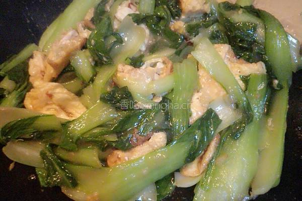 油菜炒鸡蛋的做法图解8