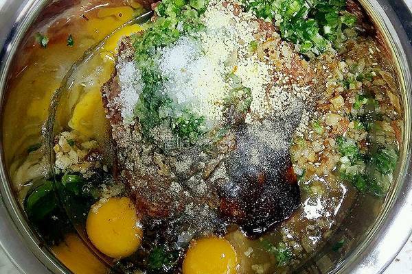 包菜油渣肉馅的做法图解12