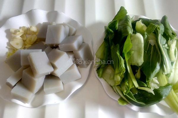 油菜粉坨炒肉的做法图解2