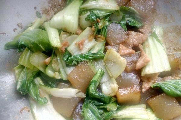 油菜粉坨炒肉的做法图解8
