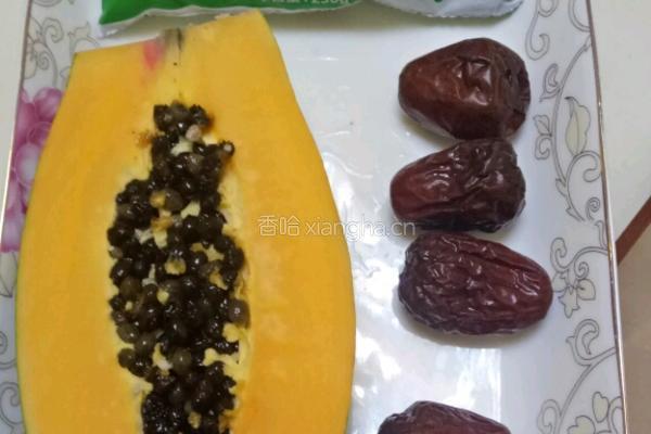 木瓜牛奶的做法图解1