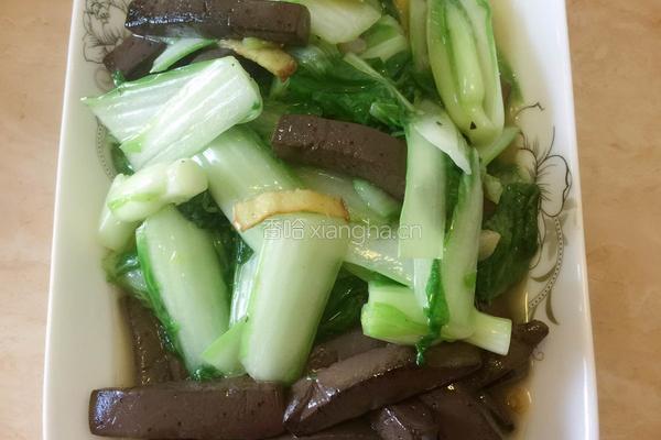 白菜炒鸭血的做法图解8
