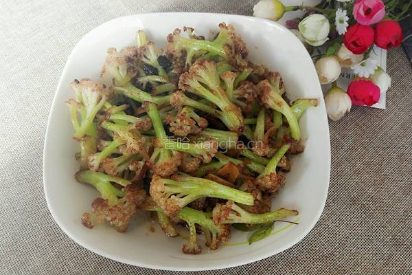 干煸豆豉菜花的做法图解8