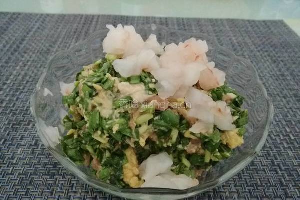 鲜虾韭菜鸡蛋饺子馅的做法图解16
