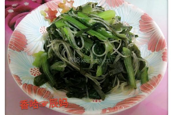 凉拌海带粉丝小油菜