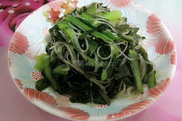 凉拌海带粉丝小油菜的做法图解7