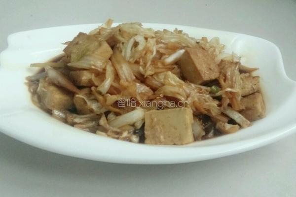 豆腐焖白菜的做法图解4
