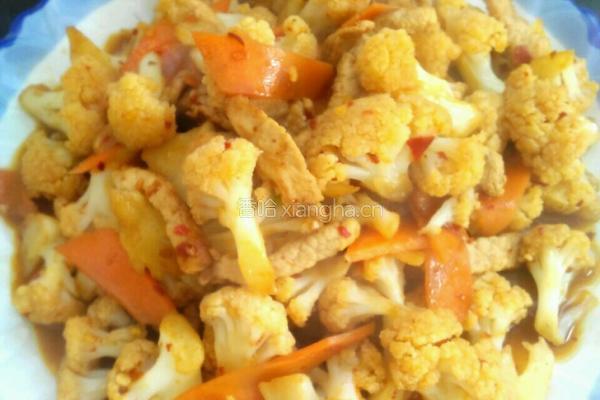 菜花炒肉的做法图解7