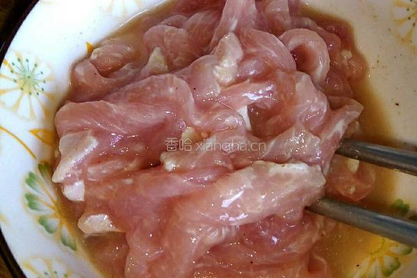 蒜苔炒肉丝的做法图解3