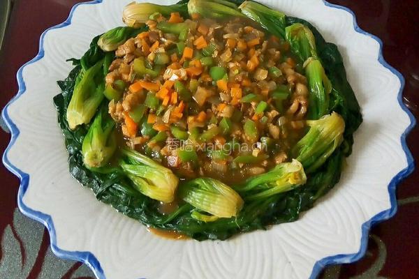 卤肉菠菜的做法图解15