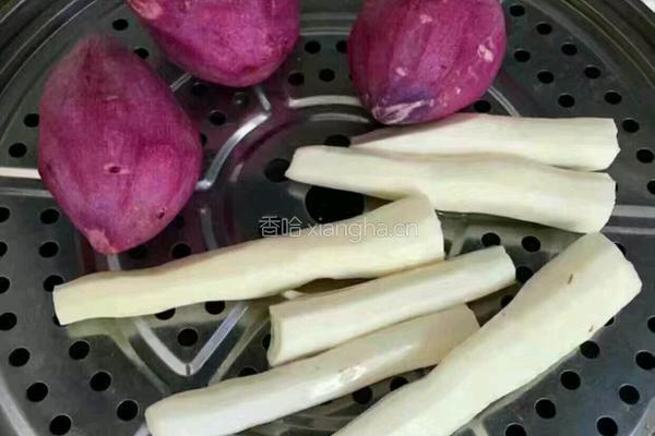 紫薯山药糕的做法图解1