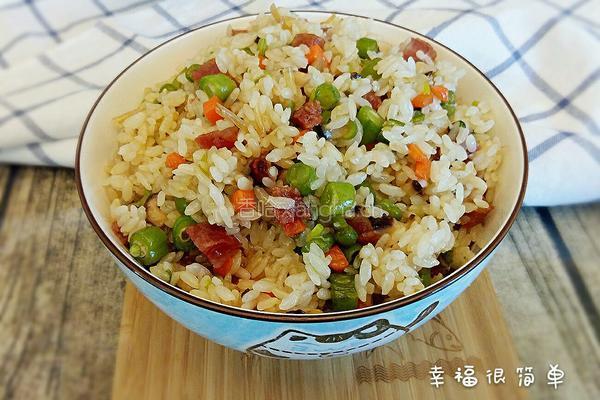 香菇四季豆炒饭的做法图解11