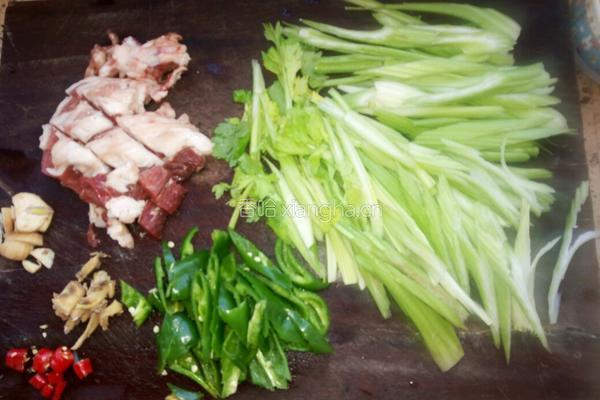 小炒青菜羊肉的做法图解1