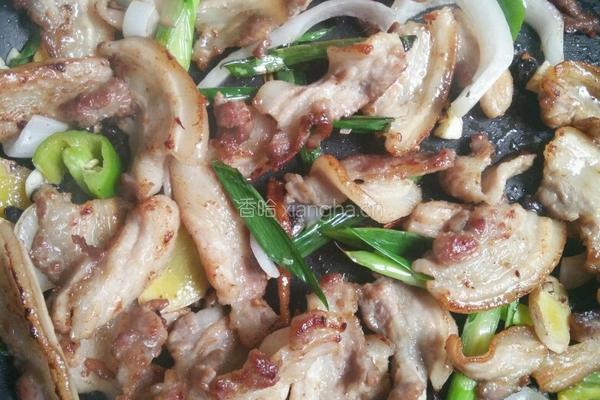 姜葱炒五花肉的做法图解4