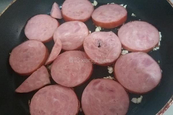 香蒜煎烟熏火腿的做法图解4