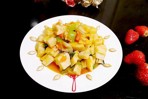 番茄炒藕的做法图解8