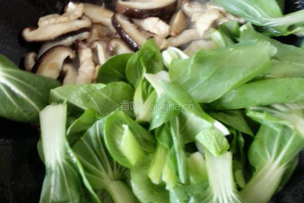 香菇油菜炒肉片的做法图解7