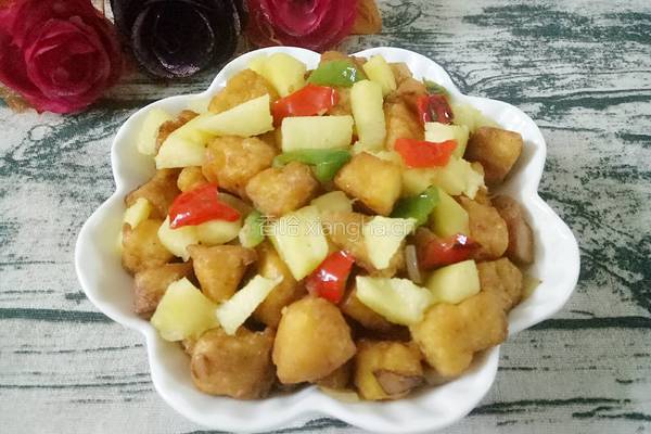 菠萝时蔬炒馒头的做法图解9