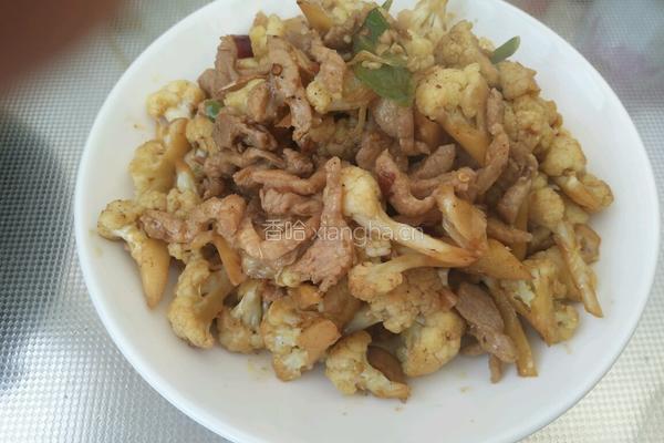 菜花炒肉的做法图解12