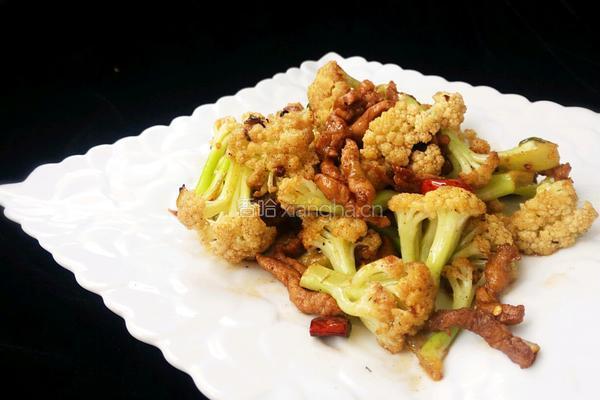 干锅肉丝菜花的做法图解12