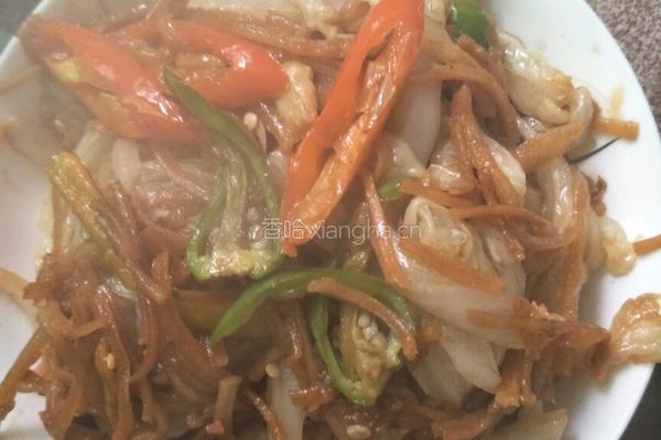 白菜炒撒子(阜阳地方菜）的做法图解3