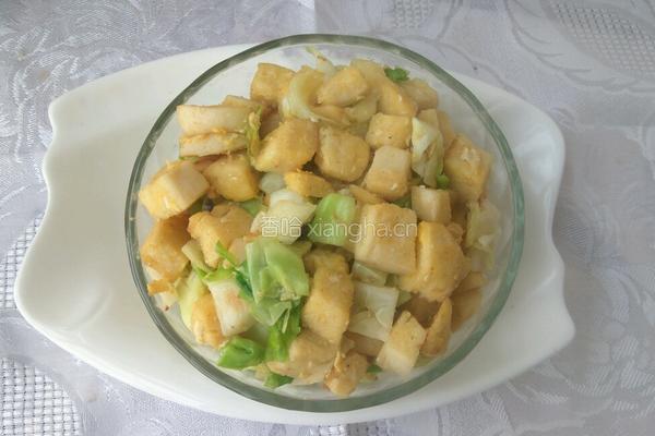 甘蓝炒馍丁的做法图解8