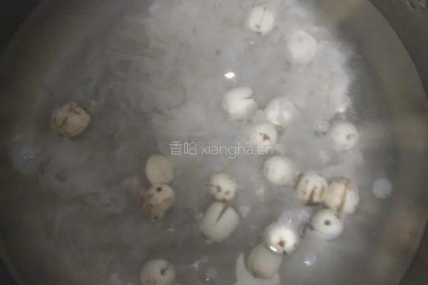 银耳莲子汤的做法图解2